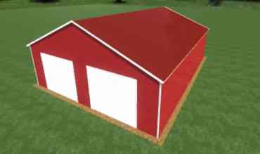 28x35 Vertical Roof Triple Wide Metal Garage