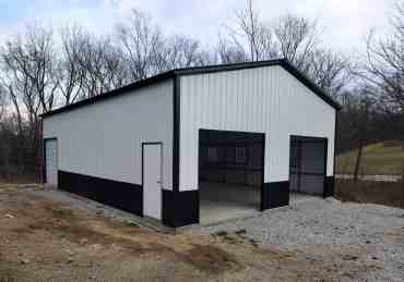 28x40 Vertical Roof Triple Wide Metal Garage