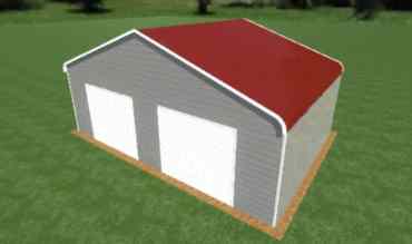 30x20 Regular Roof Triple Wide Metal Garage