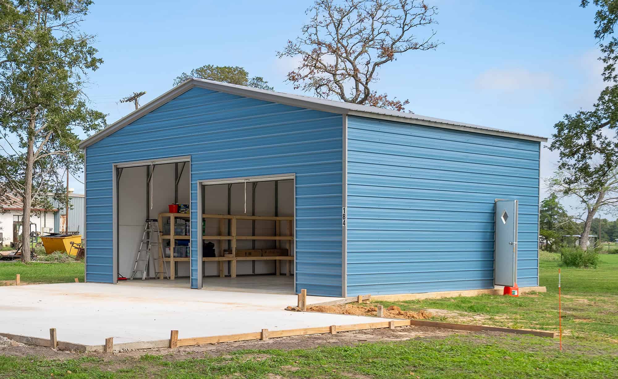 30x25 Vertical Roof Triple Wide Metal Garage - Alan's Factory Outlet