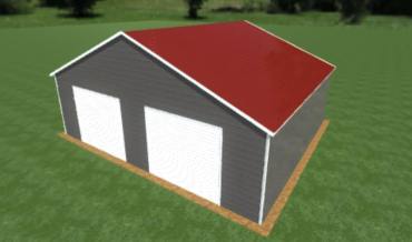 30x25 Boxed Eave Roof Triple Wide Metal Garage