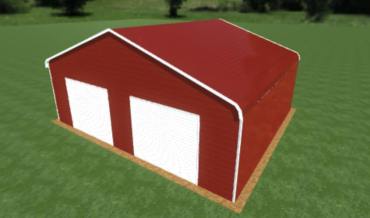 30x25 Regular Roof Triple Wide Metal Garage