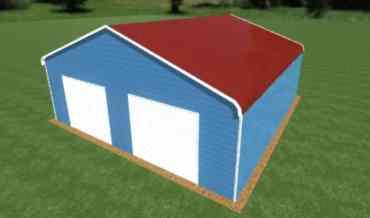 30x30 Regular Roof Triple Wide Metal Garage