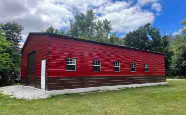 30x50 Vertical Roof Triple Wide Metal Garage