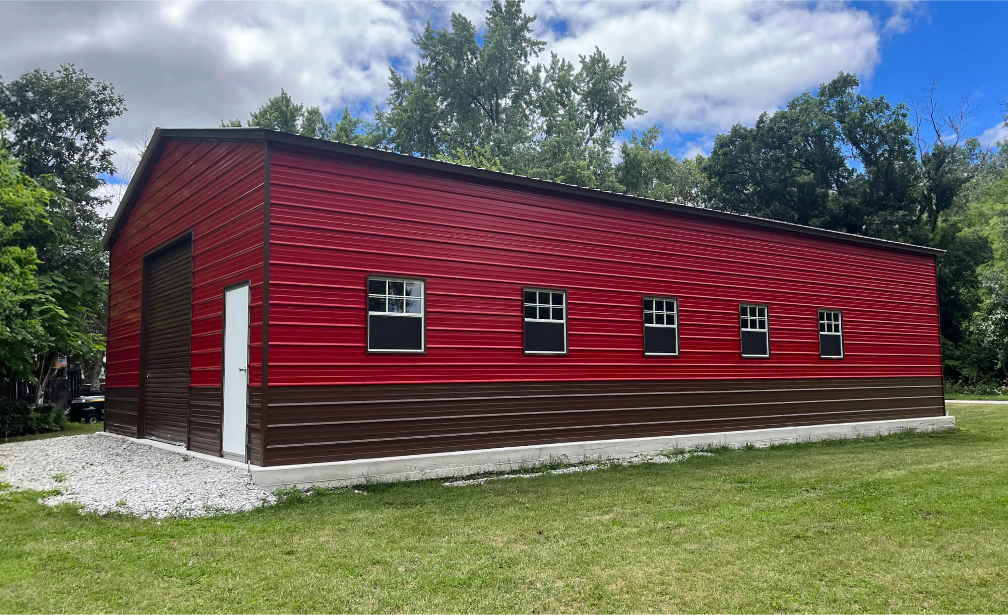 30x50 Vertical Roof Triple Wide Metal Garage