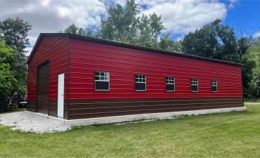 30x50 Vertical Roof Triple Wide Metal Garage