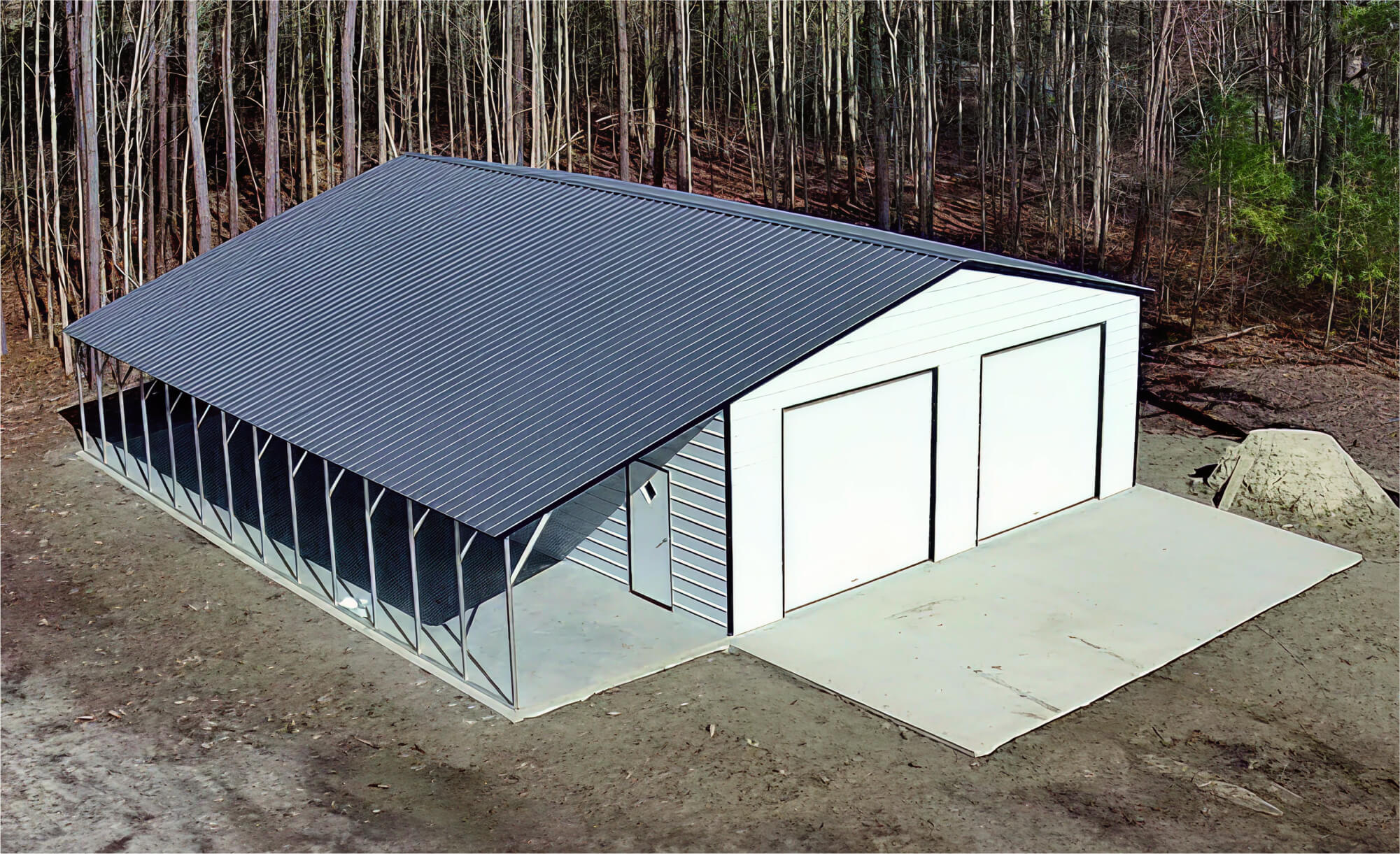 30x50 Vertical Triple Wide Metal Garage