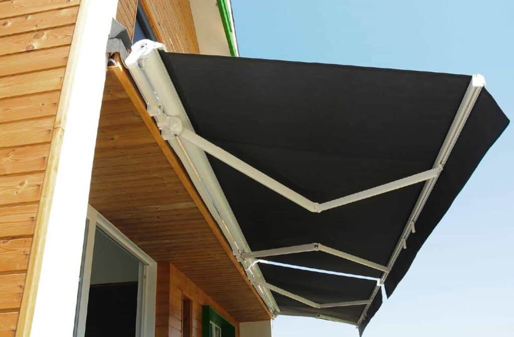 awning extended on side of a house
