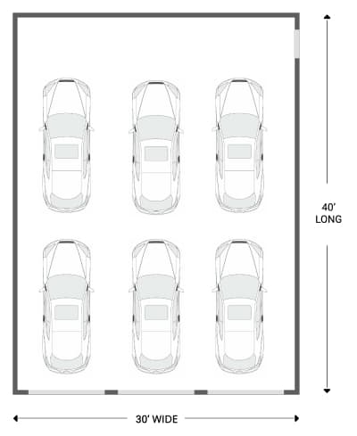 6-car tandem garage floor plan