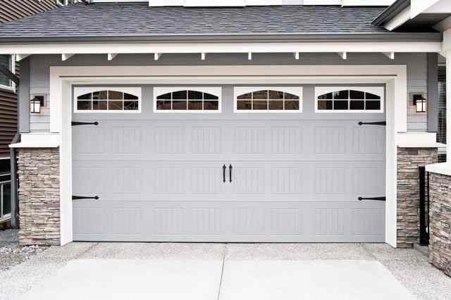 gray painted garage door