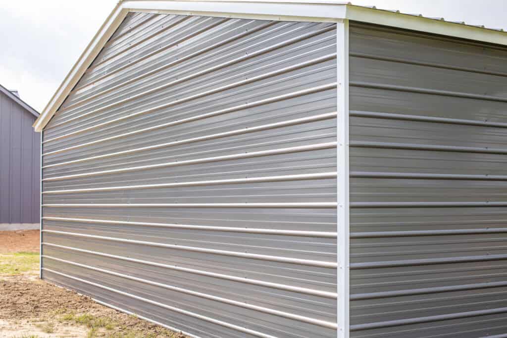 30 foot wide metal building corner. Customization options, free delivery and installation.
