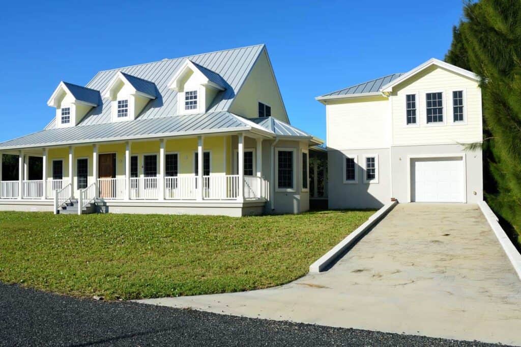 garage with second story addition