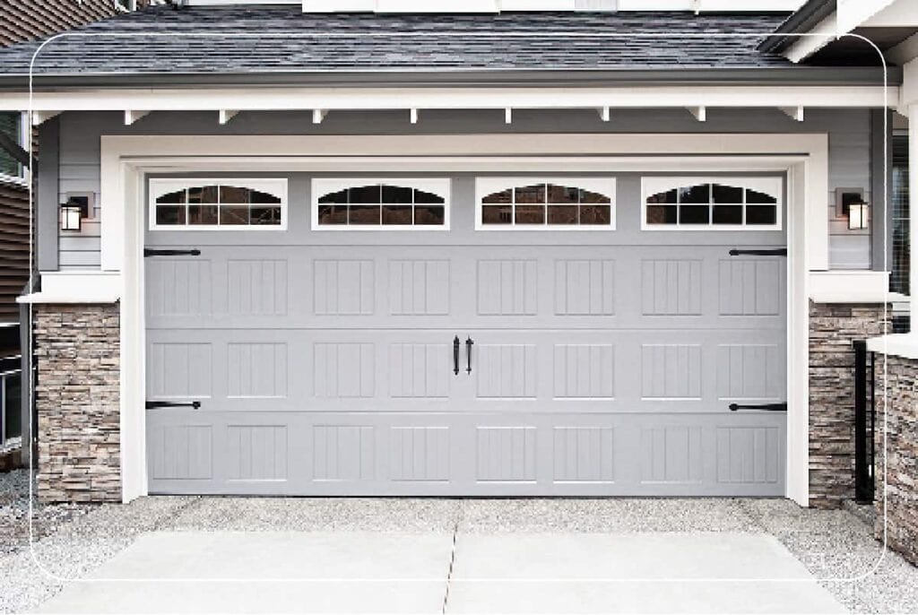 garage door with light gray paint