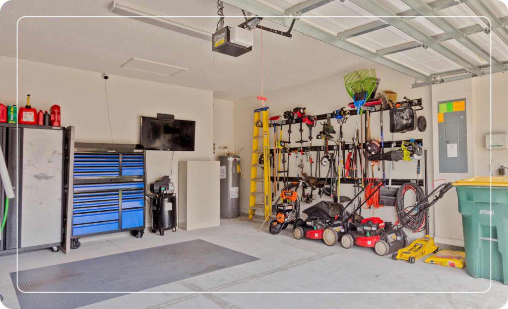 upgraded garage will mounted shelving