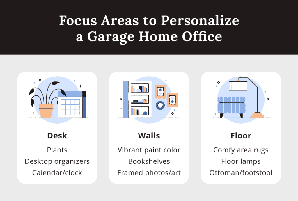 ways to personalize a garage home office