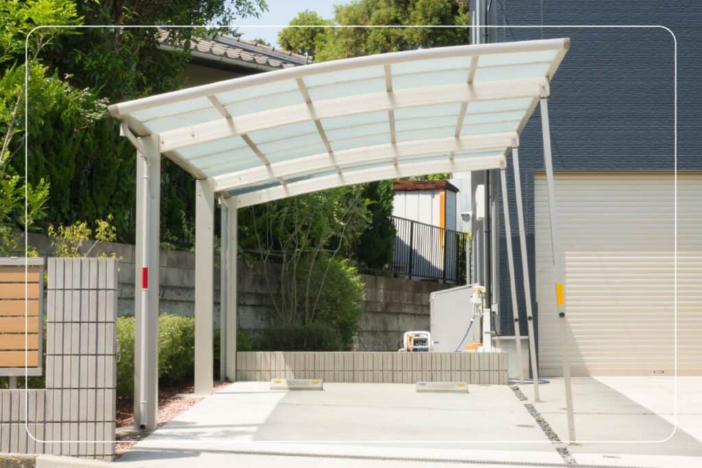 cantilever carport on a driveway