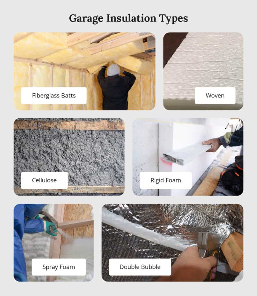 diagram of different garage insulation types