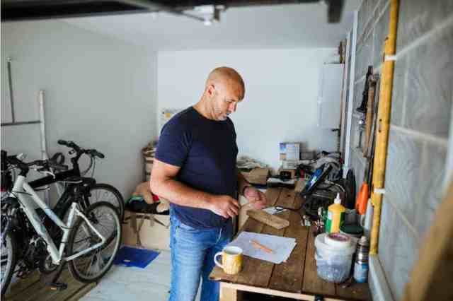 man working in his garage