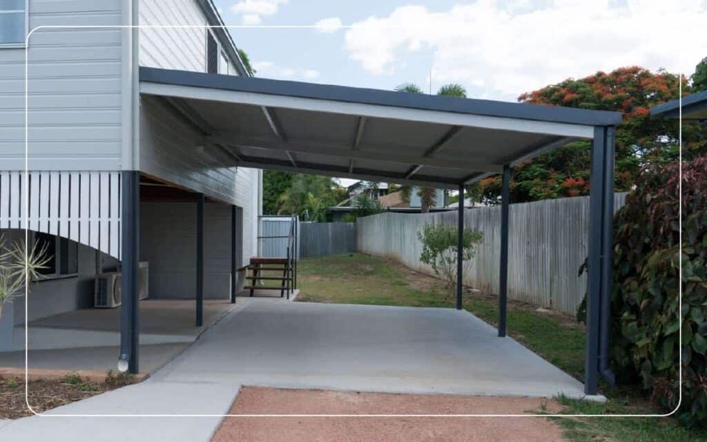lean-to carport attached to a house