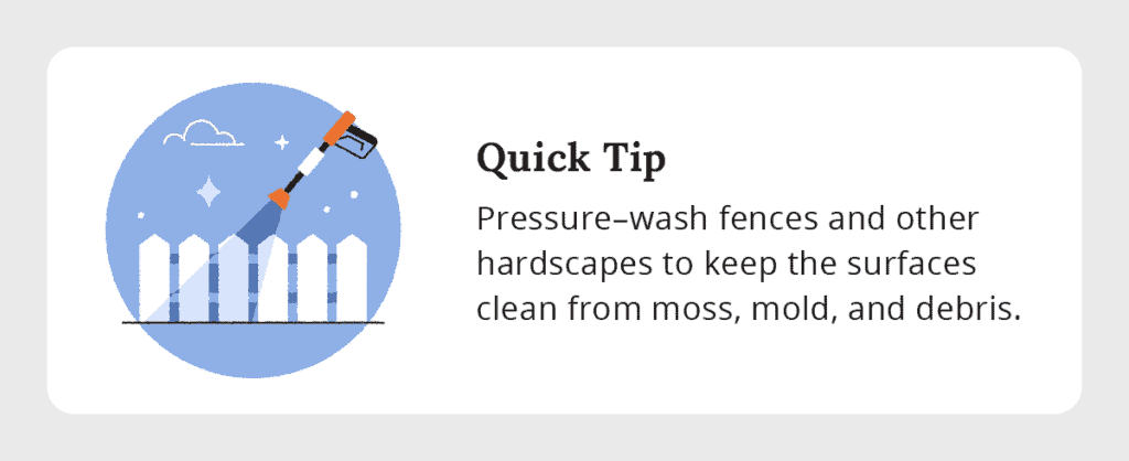 quick tip to pressure wash fences and hardscapes in lawn