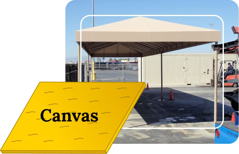 A canvas carport