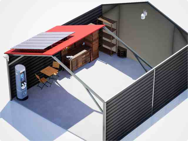 Inside view of an organized carport