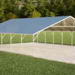 30x30 Boxed Eave Roof Triple Wide Steel Carport