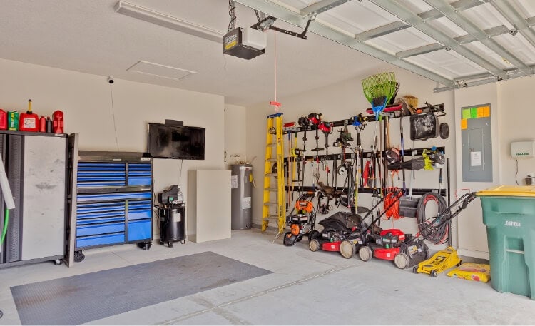 upgraded garage will mounted shelving