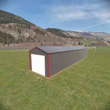 12x60 Vertical Roof Metal Garage North