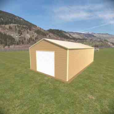 18x35 Boxed Eave Roof Metal Garage North