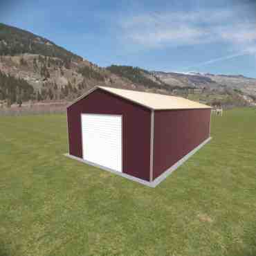 18x35 Boxed Eave Roof Metal Garages