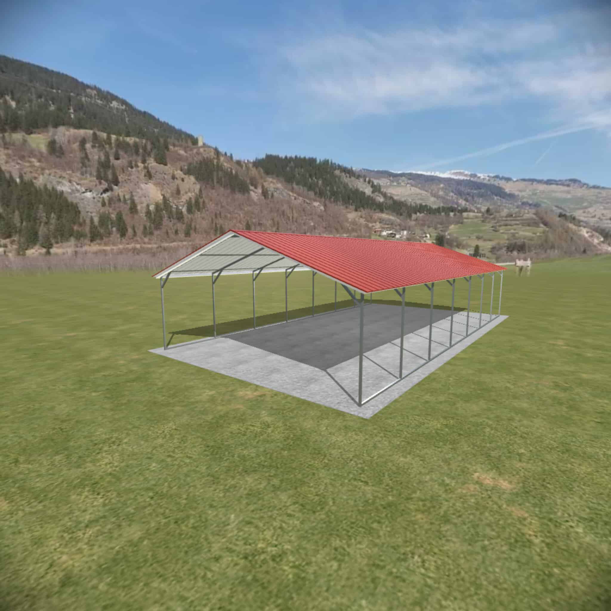 18x35 Vertical Roof Metal Carport - Alan's Factory Outlet