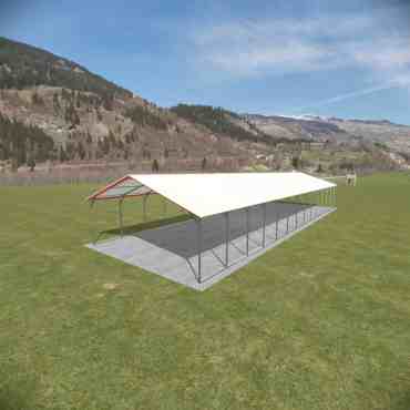 18x55 Vertical Roof Carport North