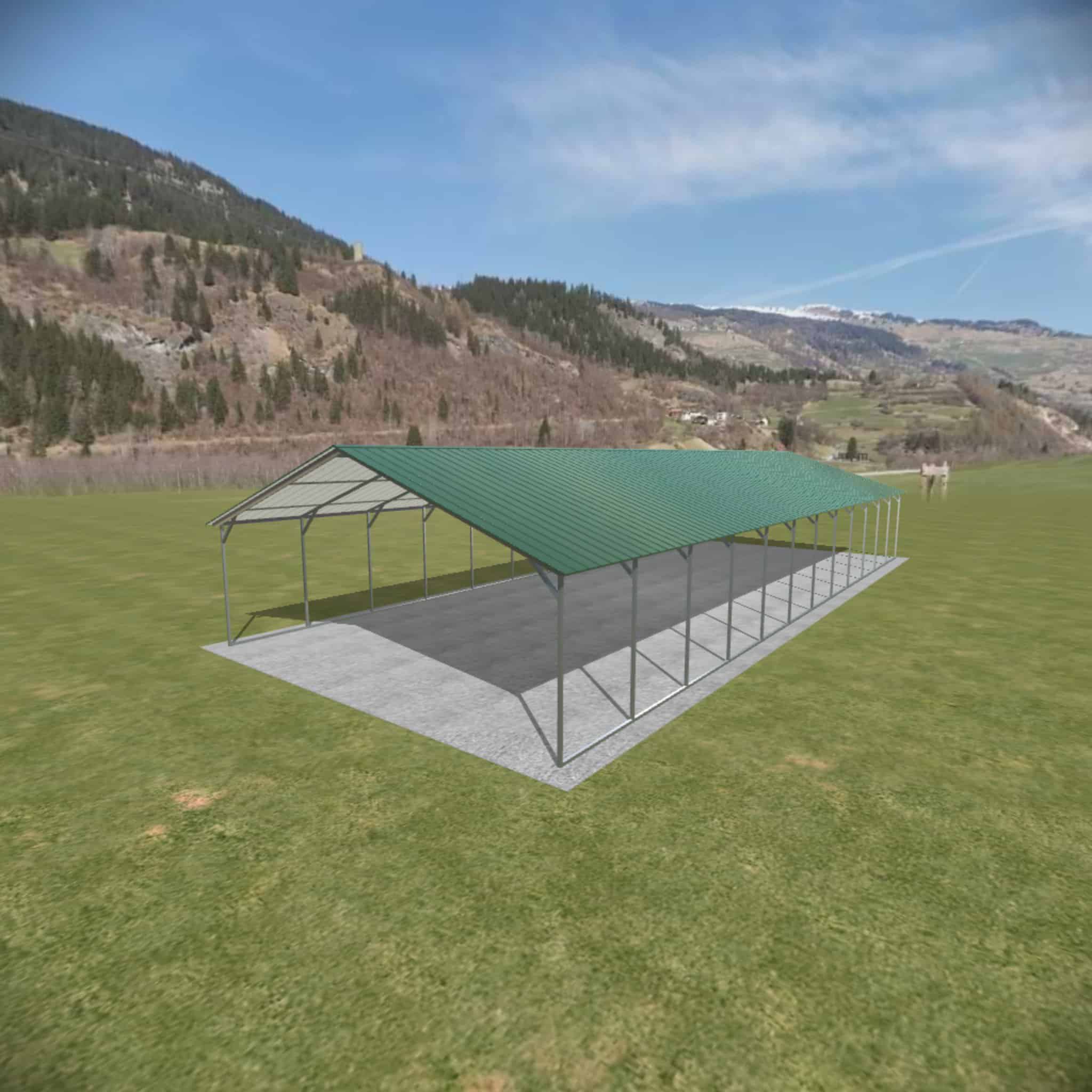 20x50 Vertical Roof Carport North - Alan's Factory Outlet