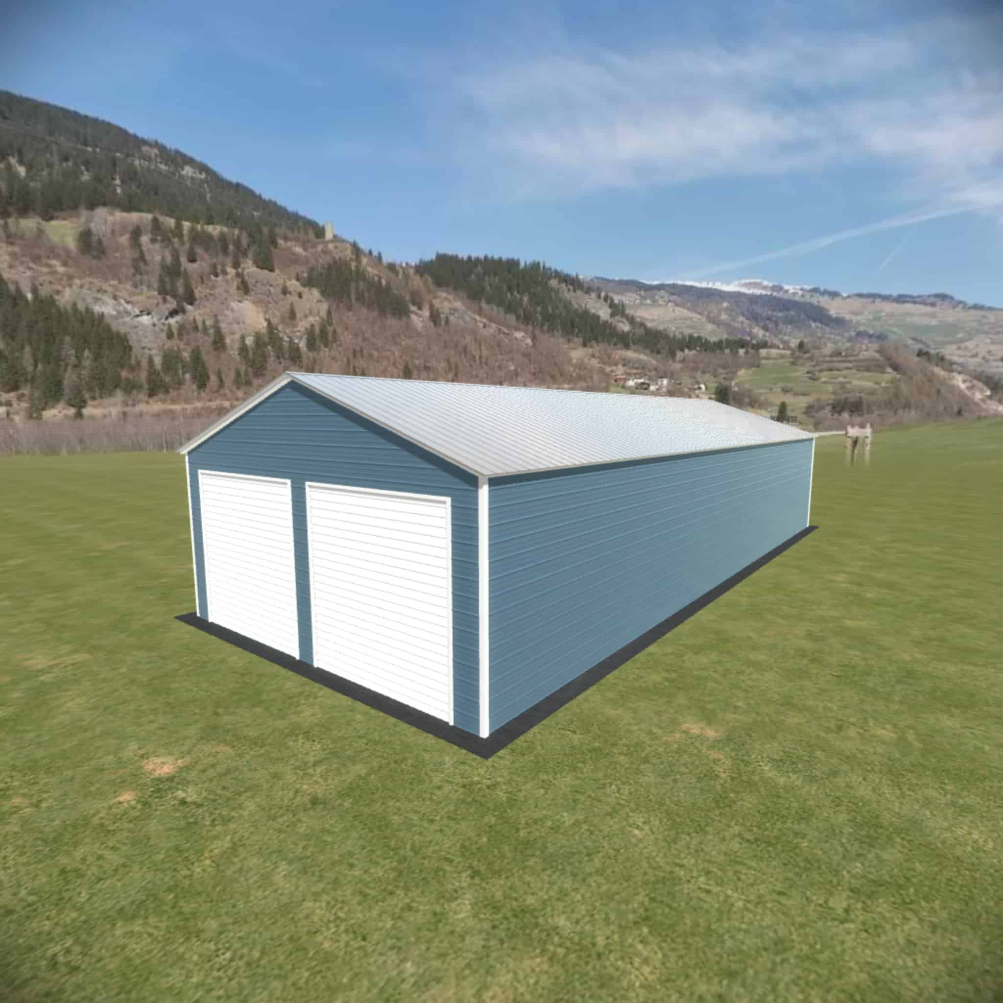 20x50 Vertical Roof Metal Garage North - Alan's Factory Outlet