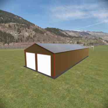 20x60 Vertical Roof Metal Garage North