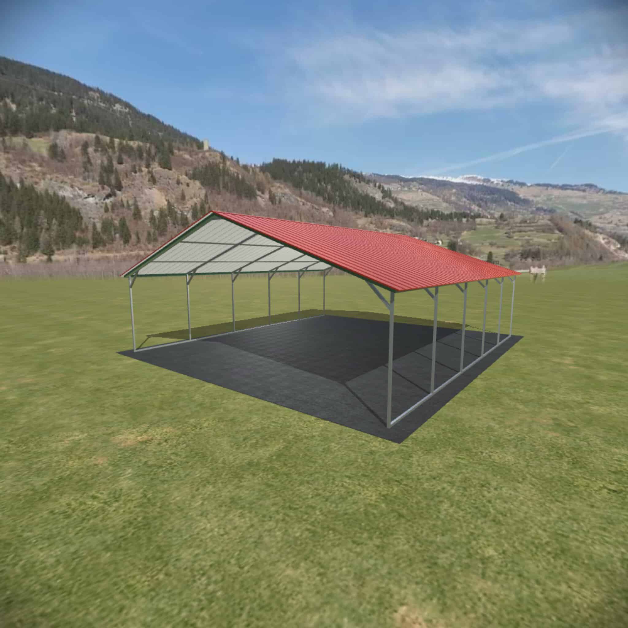 22x25 Vertical Roof Metal Carport - Alan's Factory Outlet