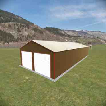 22x55 Vertical Roof Metal Garage North