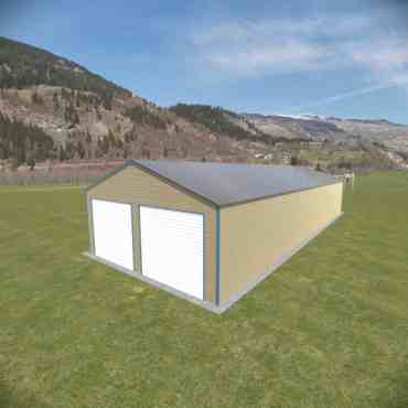 22x60 Vertical Roof Metal Garage North