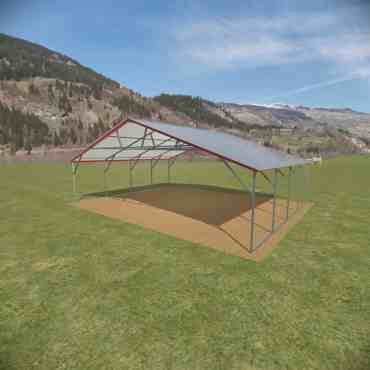 26x20 Boxed Eave Roof Triple Wide Steel Carport