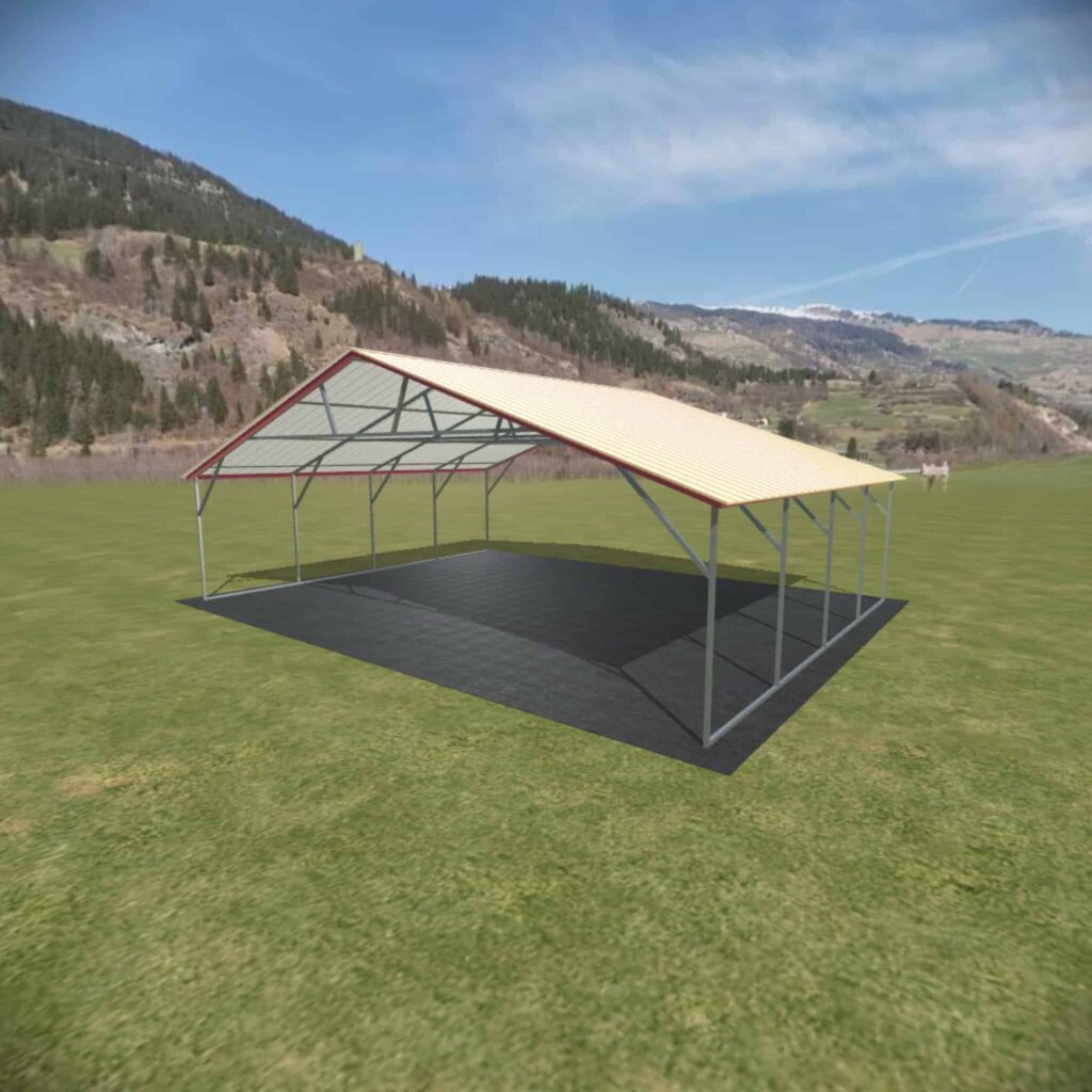 26x20 Vertical Roof Triple Wide Metal Carport - Alan's Factory Outlet