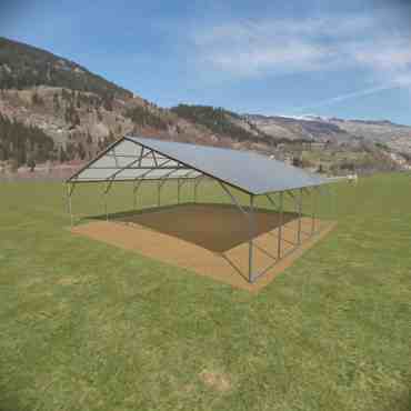 26x25 Boxed Eave Roof Triple Wide Steel Carport