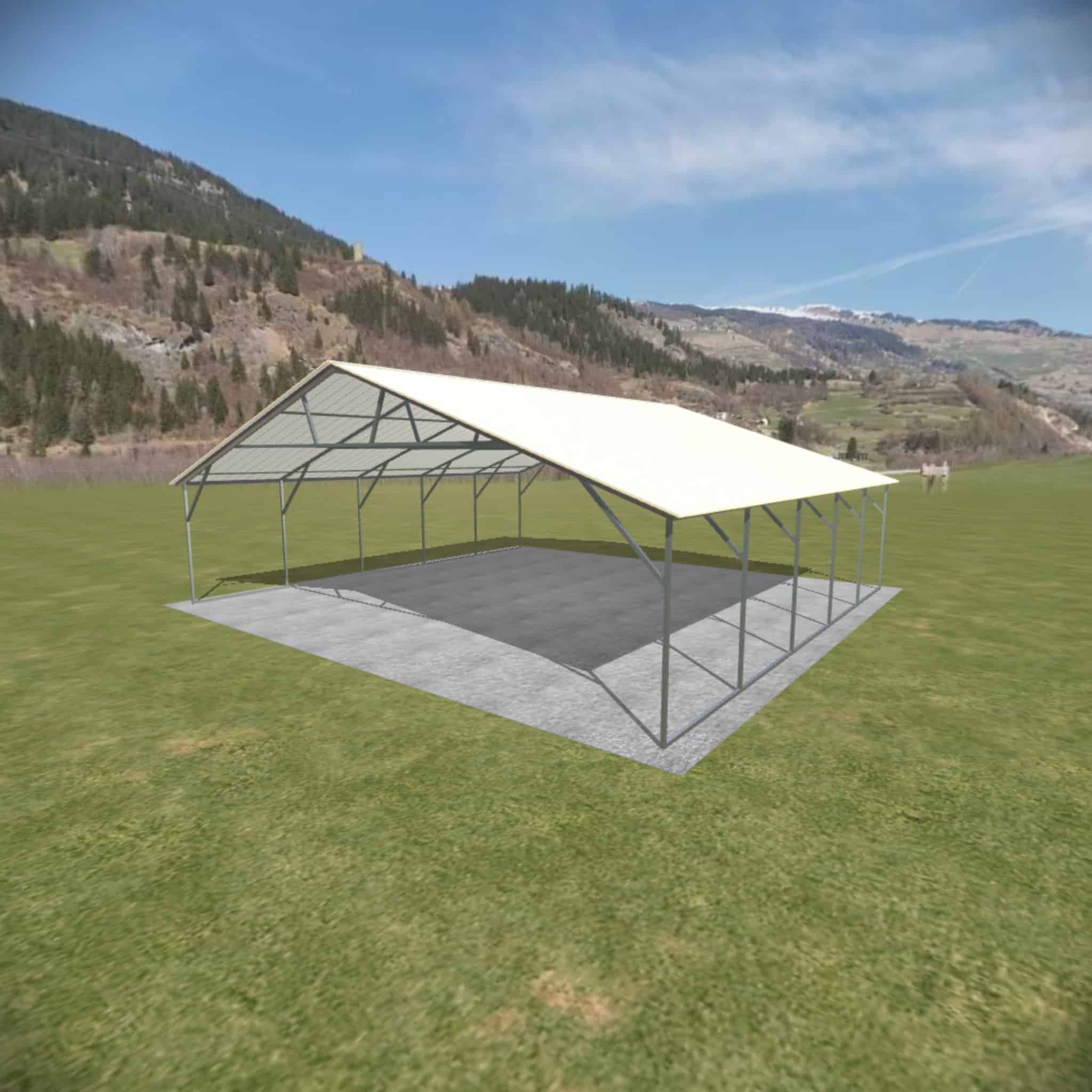 26x25 Vertical Roof Triple Wide Metal Carport - Alan's Factory Outlet
