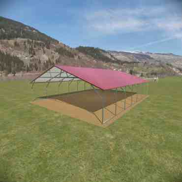 26x35 Boxed Eave Roof Triple Wide Steel Carport