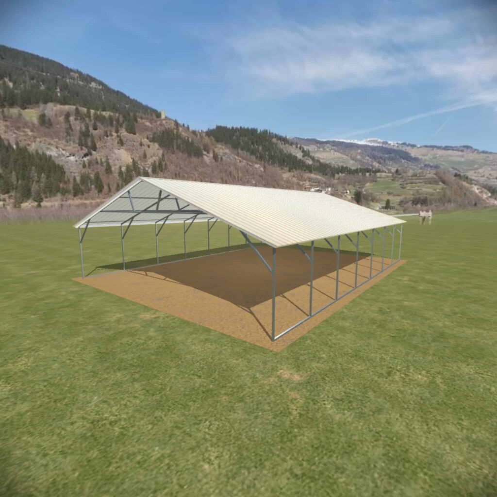 26x35 Vertical Roof Triple Wide Metal Carport - Alan's Factory Outlet