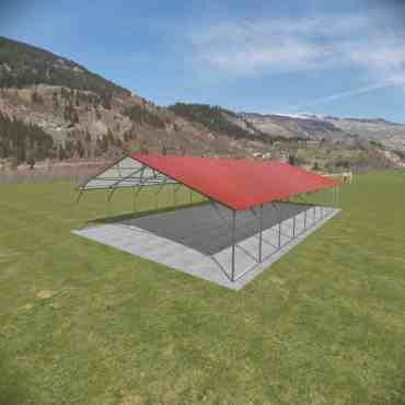 26x45 Vertical Roof Triple Wide Metal Carport