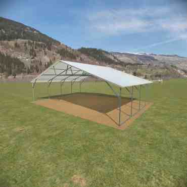 28x20 Boxed Eave Roof Triple Wide Steel Carport