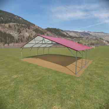 28x20 Vertical Roof Triple Wide Metal Carport