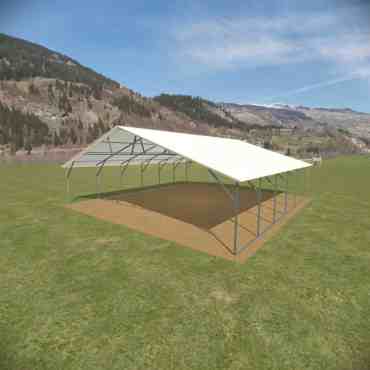 28x30 Boxed Eave Roof Triple Wide Steel Carport