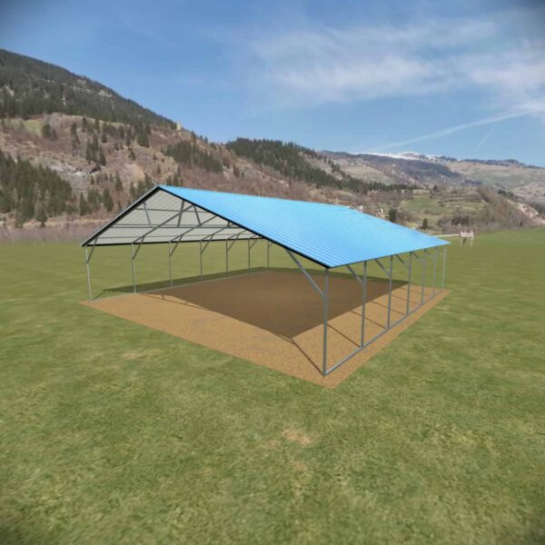 28x30 Vertical-Roof Triple-Wide Metal Carport